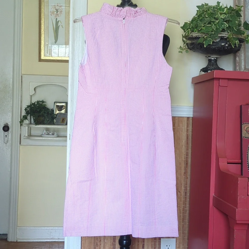 Lilly Pulitzer Light Pink Ruffle V-Neck Sleeveless Mini Dress - Picture 6 of 8